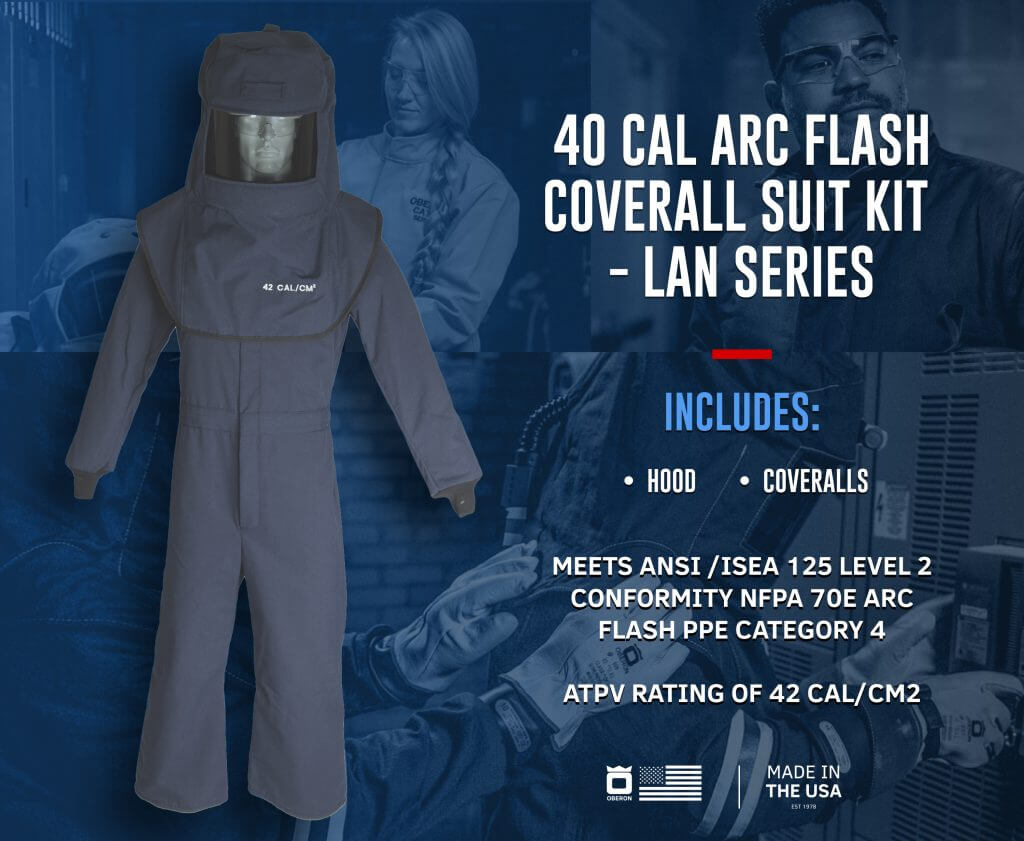 40 Cal LAN™ Arc Flash Hood and Coverall Suit Set